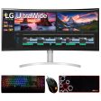 LG 38WN95C-W 38  UltraWide QHD+ IPS Curved Monitor, NVIDIA G-SYNC + Accessories Kit Hot on Sale