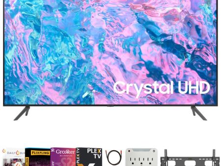 Samsung UN43CU7000 43  Crystal UHD 4K Smart TV with Movies Streaming Pack (2023 Model) Online Sale