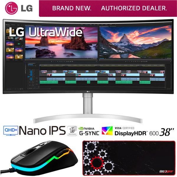 LG 38  UltraWide QHD+ IPS Curved Monitor, NVIDIA G-SYNC + Gaming Mouse Bundle Sale