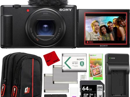 Sony ZV-1 II Vlog Camera Black 4K Digital Content Creator & Vlogger 3 Battery Bundle For Sale