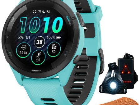 Garmin Forerunner 265 GPS Smartwatch, Aqua Black w  Accessories Bundle Online