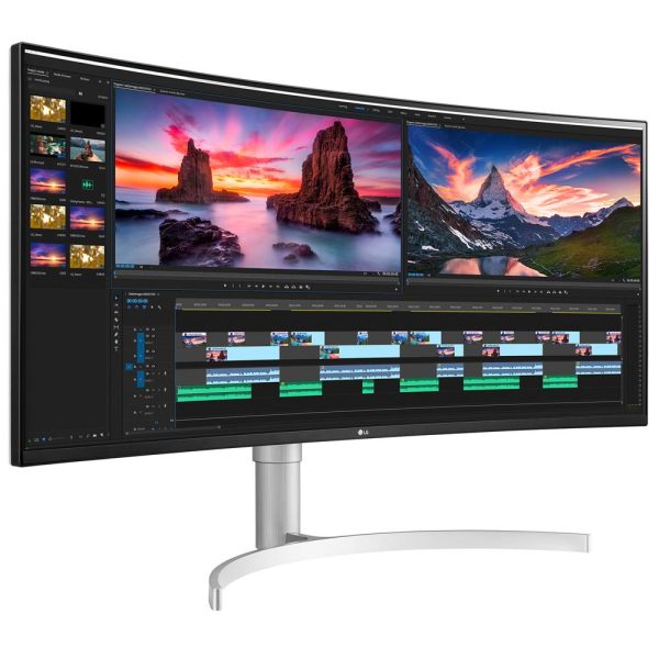 LG 38WN95C-W 38  UltraWide QHD+ IPS Curved Monitor, NVIDIA G-SYNC + Accessories Kit Hot on Sale