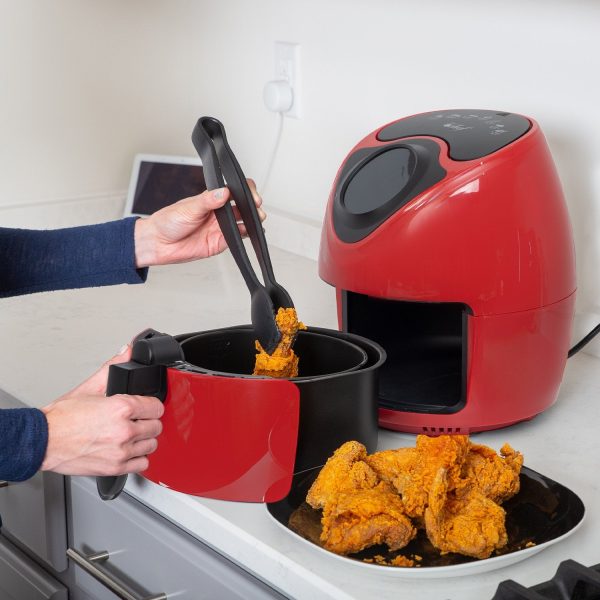 Deco Chef 3.7QT Electric Oil-Free Digital Air Fryer for Healthy Frying, Red - Refurbished Discount