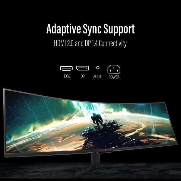 Deco Gear 49  Curved Ultrawide LED 3840x1080 32:9 144Hz FreeSync 4ms Gaming Monitor 3-Pack Online now